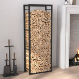 Firewood Rack Matt Black 19.7"x11"x52" Steel