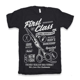 First Class Barber Men's Bamboo Viscose/Organic Cotton Short Sleeve Graphic T-Shirt