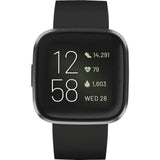 Fitbit - Versa 2 Smartwatch 40mm Aluminum - Black/Carbon with Silicone Band