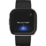 Fitbit - Versa 2 Smartwatch 40mm Aluminum - Black/Carbon with Silicone Band