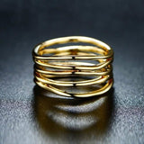 Five Layer Stack Ring in 18K Gold Plating - Assorted Sizes