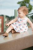 Flag Print Bamboo Peplum Top & Bike Shorts