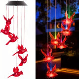 Flaming Bird Wind Chime Solar Lights