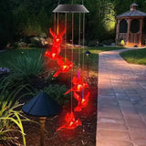 Flaming Bird Wind Chime Solar Lights