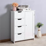 Floor Cabinet Bathroom Organizer with 4 Drawers and Adjustable Shelf