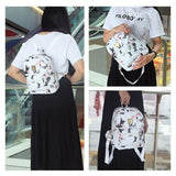 Floral Print Backpack Waterproof Knapsack