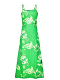 Floral Print Spaghetti Dress; Casual Crew Neck Ankle Cami Dress; Women's Clothing