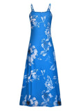 Floral Print Spaghetti Dress; Casual Crew Neck Ankle Cami Dress; Women's Clothing