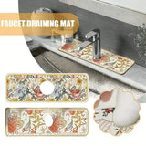 Floral Sink Faucet Absorbent Mat