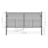 [12-18FT] Heavy-Duty Florence-Style Powder-Coated Galvanized Steel Dual-Swing Driveway Gate (SAK48168)