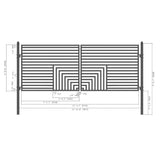 [12-18FT] Heavy-Duty Florence-Style Powder-Coated Galvanized Steel Dual-Swing Driveway Gate (SAK48168)