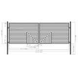 [12-18FT] Heavy-Duty Florence-Style Powder-Coated Galvanized Steel Dual-Swing Driveway Gate (SAK48168)