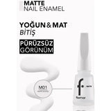 Flormar Matte Nail Polish in M01 White Board 11ml