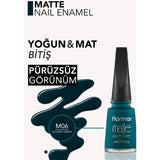 Flormar Matte Nail Polish in M06 Elegant Green 11ml