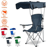 Foldable Beach Canopy Chair Sun Protection with Cup Holder