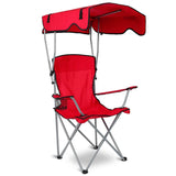 Foldable Beach Canopy Chair Sun Protection with Cup Holder