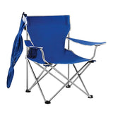 Foldable Beach Chair with Detachable Armrest Adjustable Canopy Stool with Cup Holder