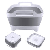 Foldable Dish Tub Washing Basin Collapsible Draining Pan Strainer Food Basket