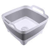Foldable Dish Tub Washing Basin Collapsible Draining Pan Strainer Food Basket