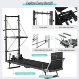 Core Pilates Foldable Dual Resistance Pilates Reformer Machine With Tower (SAK96041)