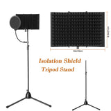 Foldable Microphone Isolation Shield Adjustable Tripod Stand