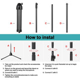 Foldable Microphone Isolation Shield Adjustable Tripod Stand