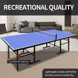 8FT Foldable Midsize Table Tennis Table Set With Paddles, Balls, And Net (SAK14735)