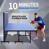 8FT Foldable Midsize Table Tennis Table Set With Paddles, Balls, And Net (SAK14735)