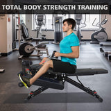 Rovix Foldable Multi-Functional Weight Bench For Full-Body Workouts With Resistance Bands, Footrest, And Leg Extender (SAK73642)