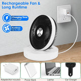 Foldable Rechargeable LED Desk Fan Wall Mounted with Magnetic Remote
