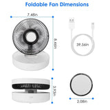 Foldable Rechargeable LED Desk Fan Wall Mounted with Magnetic Remote