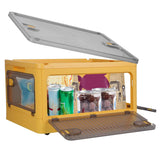 Foldable Storage Bins with Lid 4 Doors Collapsible Stackable with Lock