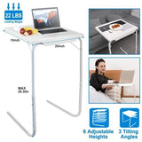 Foldable Tray Table Portable Sofa TV Tray 6 Heights 3 Angles Laptop Desk Adjustable Eating Dinner Coffee for Bed Dorm Home