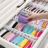 Foldable Underwear Storage Box Magic Mesh Transparent Plaid Fabric