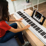 Folding Piano Keyboard 88 Keys Rechargeable Full Size Semi Weighted Piano Digital Electronic Piano with LCD Screen Carry Bag Mic Sheet Music Stand Sticker for Beginners Kids