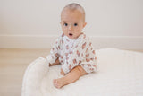 Football Print Bamboo Bubble Romper with Optional Embroidery