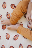 Football Print Bamboo Crib Sheet