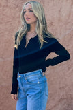 For women The Why Full Size Johnny Collar Long Sleeve Ribbed Bodysuit Size from S to 2XL