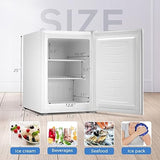 Free Standing Upright Freezer with Removable Shelf, Adjustable Thermostat, Compact Reversible Single Door Vertical Freezers