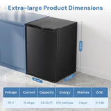 Free Standing Upright Freezer with Removable Shelf, Adjustable Thermostat, Compact Reversible Single Door Vertical Freezers