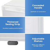 Free Standing Upright Freezer with Removable Shelf, Adjustable Thermostat, Compact Reversible Single Door Vertical Freezers