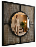 Walker Edison 32 Rustic Modern Square Wood Wall Mirror