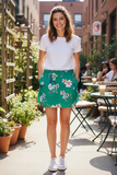 Dr2 by Daniel Rainn Green floral skirt, Size XL