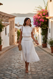 Aqua Ruffled MIDI Dress