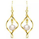 Freshwater Pearl Dangle Earrings in Sterling Silver