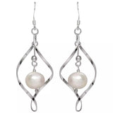 Freshwater Pearl Dangle Earrings in Sterling Silver