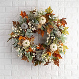 Front Door Autumn Pumpkin Maple Leaves Wreaths