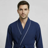 Premium Waffle Piping Robe for Men