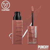 Maybelline New York Super Stay Vinyl Ink Liquid Lipstick - 120 Punchy, Long-Lasting Lip Gloss for Vibrant Color
