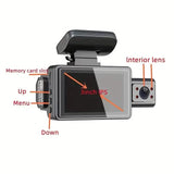 Full HD 1080P Dual Car Dash Cam Night Vision with Front and Inside view